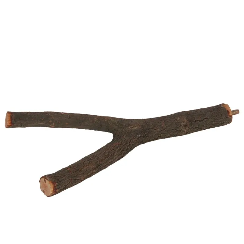 Natural Wood Bird Perch Stand Branch for Cages - 15/20/30cm, Assorted Shapes, Pet Bird Accessories for Parrots, Cockatiels, Finches thumbnail 5