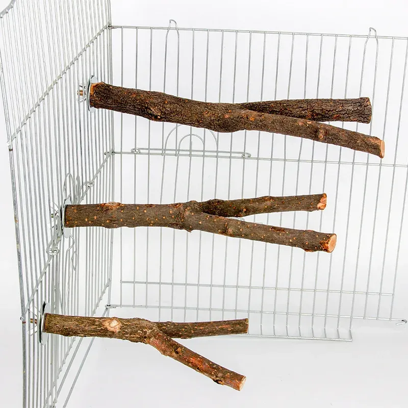 Natural Wood Bird Perch Stand Branch for Cages - 15/20/30cm, Assorted Shapes, Pet Bird Accessories for Parrots, Cockatiels, Finches showcase 2
