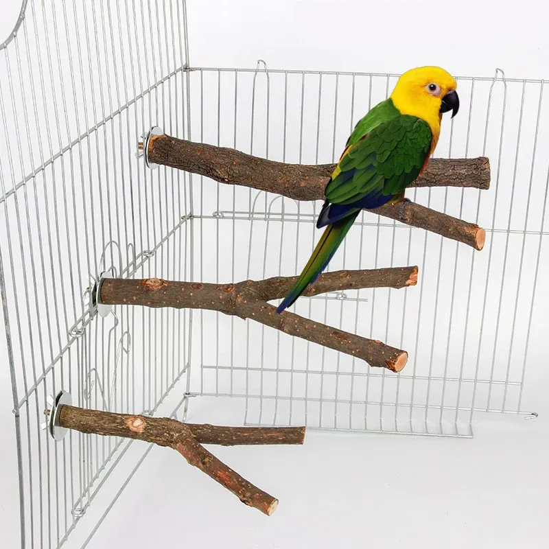 Natural Wood Bird Perch Stand Branch for Cages - 15/20/30cm, Assorted Shapes, Pet Bird Accessories for Parrots, Cockatiels, Finches showcase 1