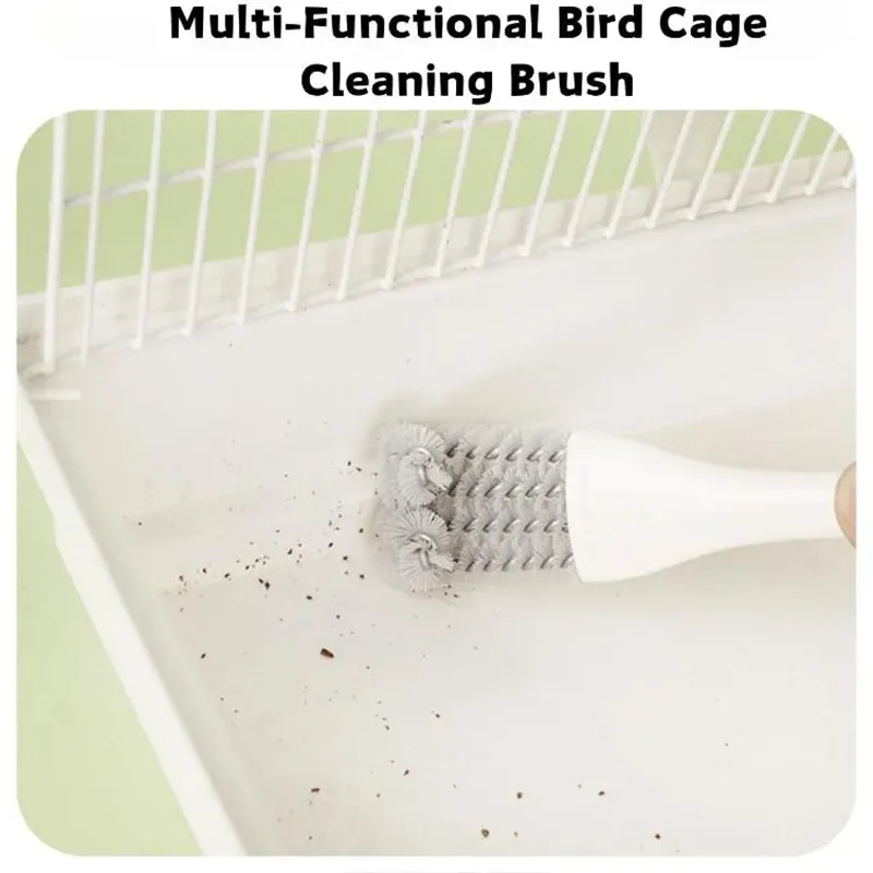 1pc Bird Cage Cleaning Brush Tool for Budgies Cockatiels - Parrot Cage Sanitary Brush Accessories for Easy Poop Removal thumbnail 5