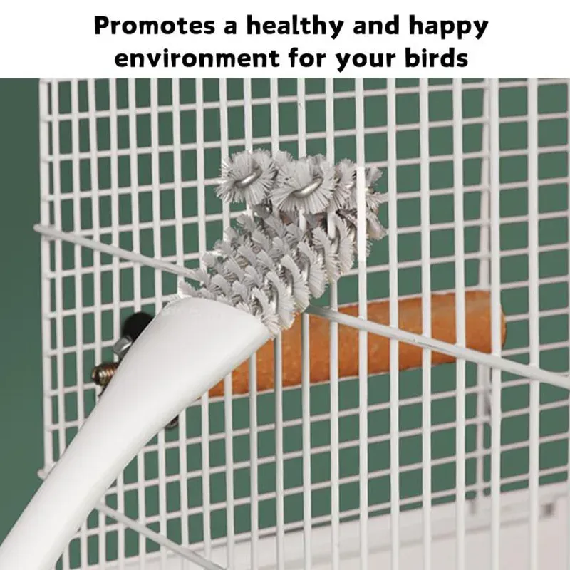 1pc Bird Cage Cleaning Brush Tool for Budgies Cockatiels - Parrot Cage Sanitary Brush Accessories for Easy Poop Removal thumbnail 2