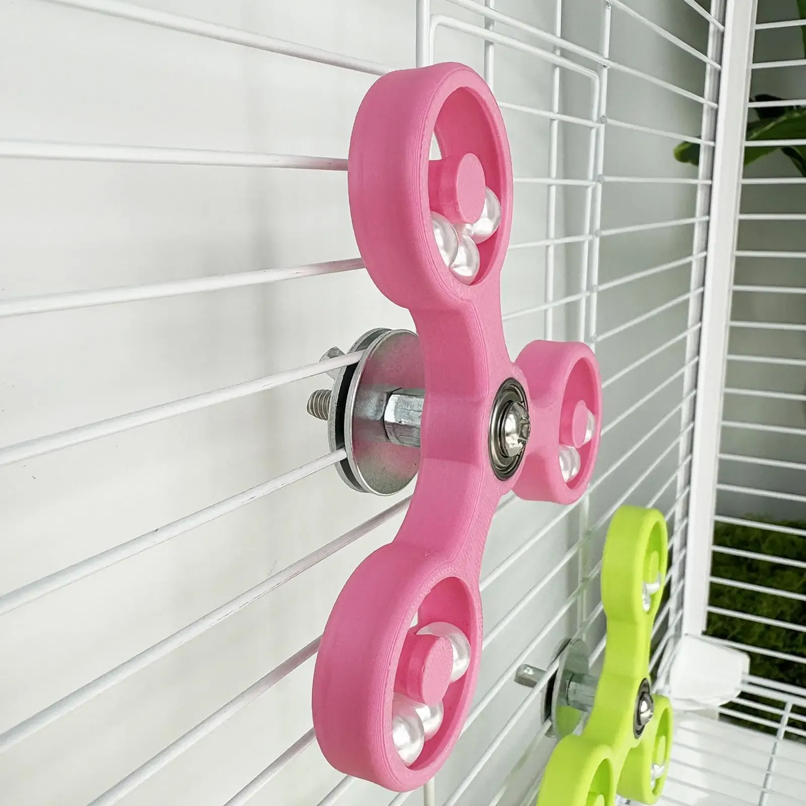 Interactive Bird Spinner Wheel Toy for Parrots - Durable ABS & Iron Cage Accessory for Cockatiel, Conure, Parakeet, Budgie Mental Enrichment & Play thumbnail 4