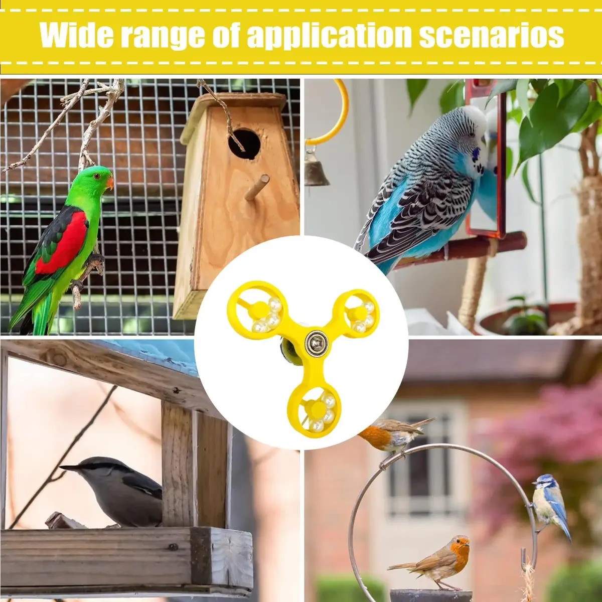 Interactive Bird Spinner Wheel Toy for Parrots - Durable ABS & Iron Cage Accessory for Cockatiel, Conure, Parakeet, Budgie Mental Enrichment & Play showcase 6