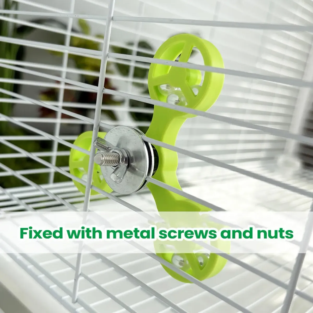 Interactive Bird Spinner Wheel Toy for Parrots - Durable ABS & Iron Cage Accessory for Cockatiel, Conure, Parakeet, Budgie Mental Enrichment & Play showcase 5
