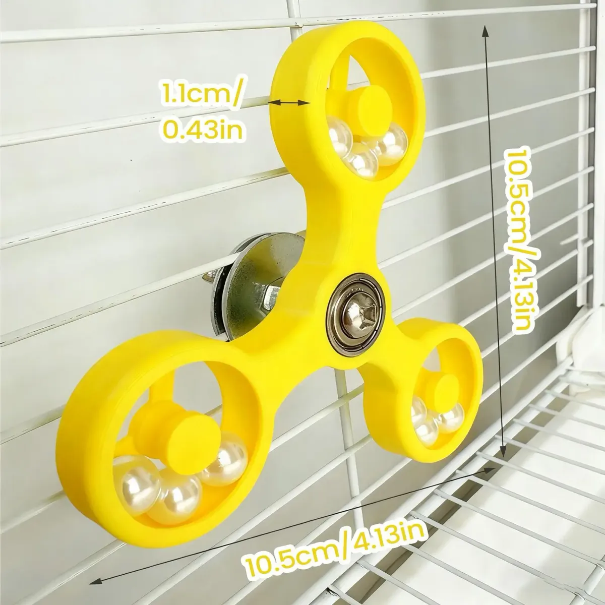 Interactive Bird Spinner Wheel Toy for Parrots - Durable ABS & Iron Cage Accessory for Cockatiel, Conure, Parakeet, Budgie Mental Enrichment & Play showcase 3