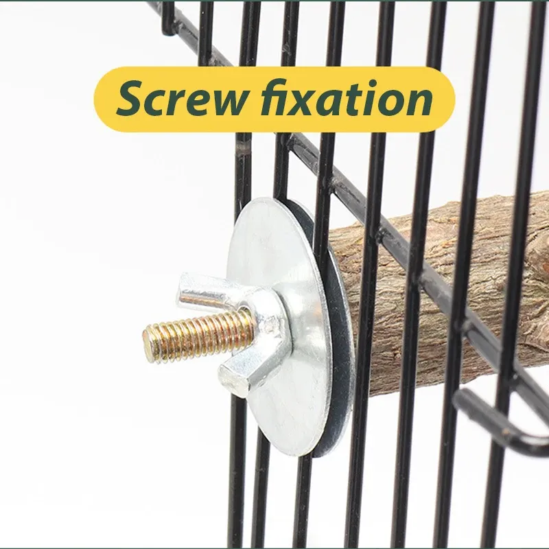 Wooden Parrot Stand Perch with Double Layer Toy for Birds - Tiger Skin Claw & Beak Grinding, Cage Accessories for Parrots & Small Birds thumbnail 5