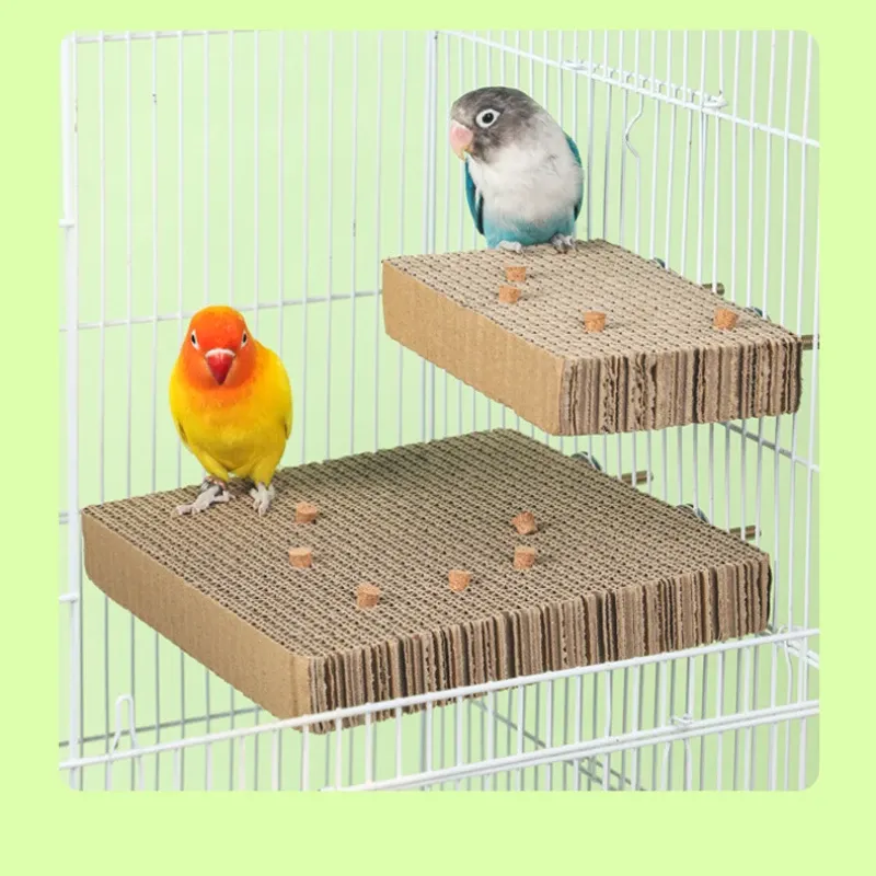 Bird Paper Shredding Toy with Cork Perch Platform - Fun Foraging & Chewing Accessory for Small Parakeets, Cockatiels, Conures, and Cages thumbnail 2