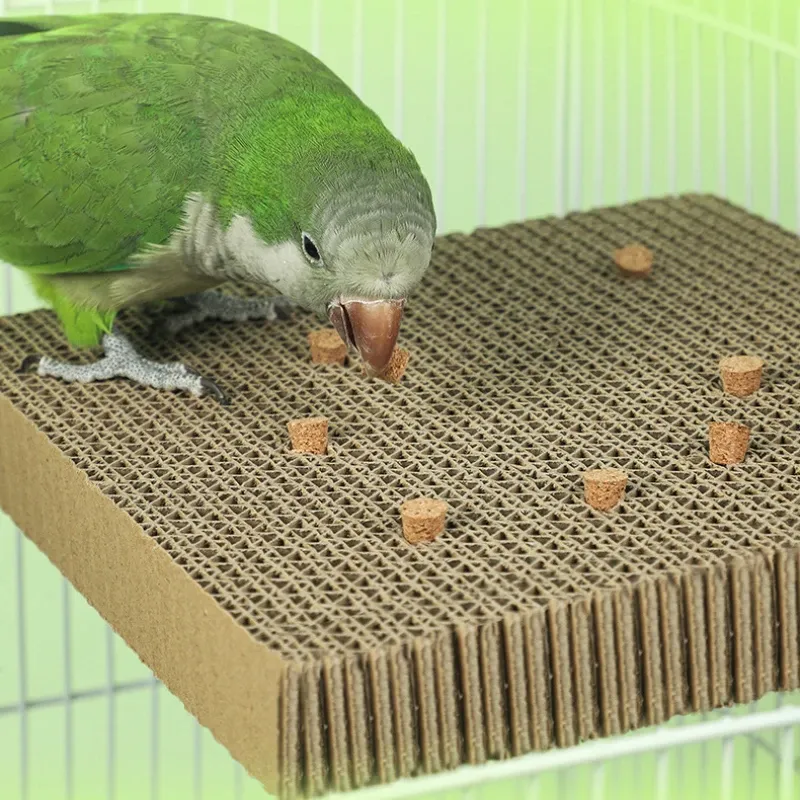 Bird Paper Shredding Toy with Cork Perch Platform - Fun Foraging & Chewing Accessory for Small Parakeets, Cockatiels, Conures, and Cages showcase 3