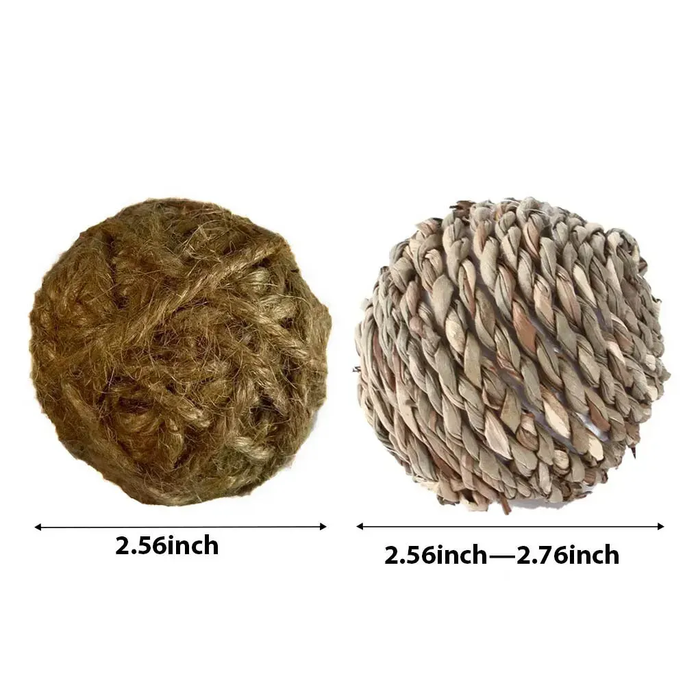 Natural Chew Toys for Small Pets: Rabbit, Hamster, Parrot - Apple Branch, Straw Rope, Corn Rattan Ball - Bird Cage Hanging Accessories showcase 2