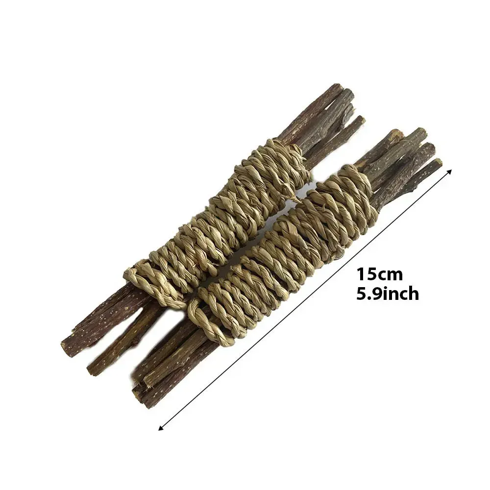 Natural Chew Toys for Small Pets: Rabbit, Hamster, Parrot - Apple Branch, Straw Rope, Corn Rattan Ball - Bird Cage Hanging Accessories thumbnail 5