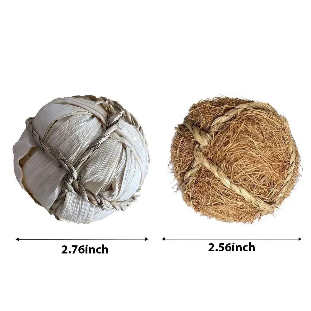 Natural Chew Toys for Small Pets: Rabbit, Hamster, Parrot - Apple Branch, Straw Rope, Corn Rattan Ball - Bird Cage Hanging Accessories showcase 3