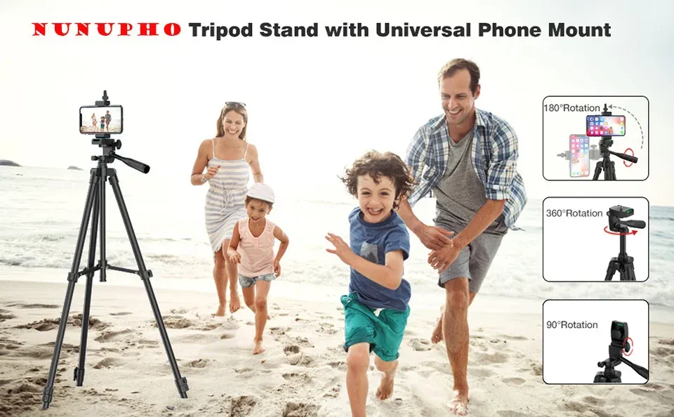 102cm Universal Phone Tripod Stand with Bluetooth Remote - Professional Video Recording & Photography Holder for Smartphones and Cameras showcase 1