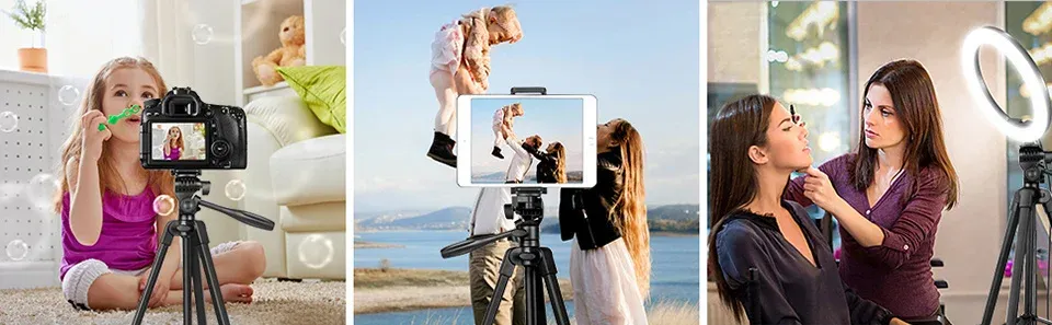 102cm Universal Phone Tripod Stand with Bluetooth Remote - Professional Video Recording & Photography Holder for Smartphones and Cameras showcase 8