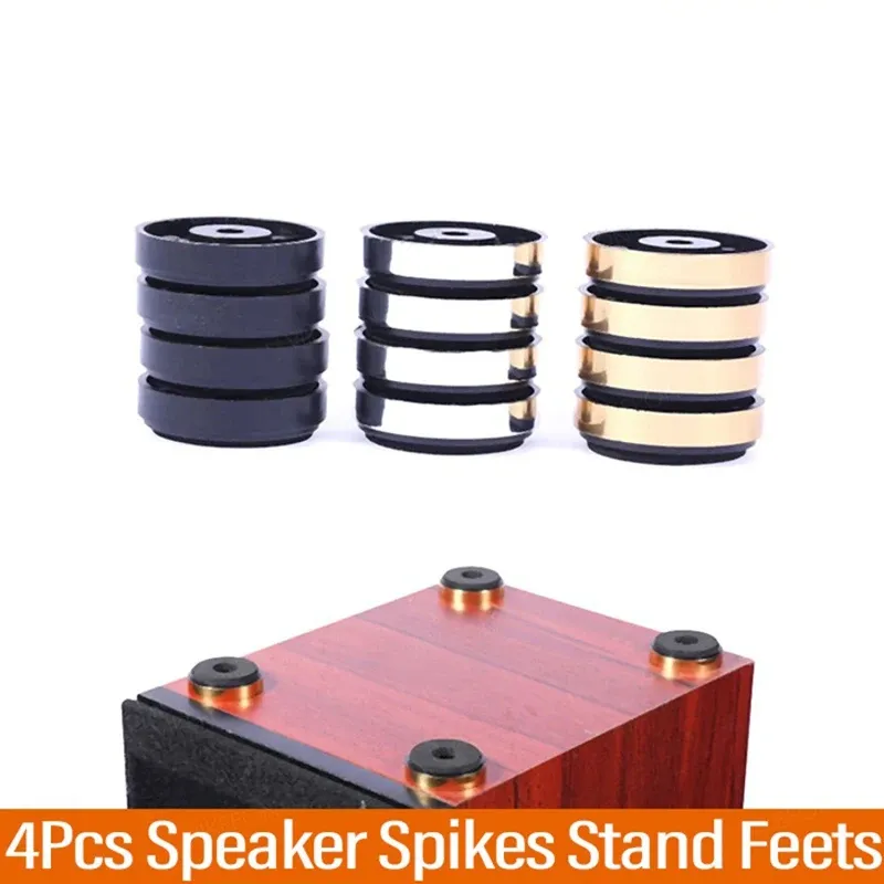 4pcs HIFI Audio Speaker Amplifier Anti-Shock Feet Pads with Sponge Isolation Stand - Gold/Silver/Black, Various Sizes for DIY Audio Equipment thumbnail 2