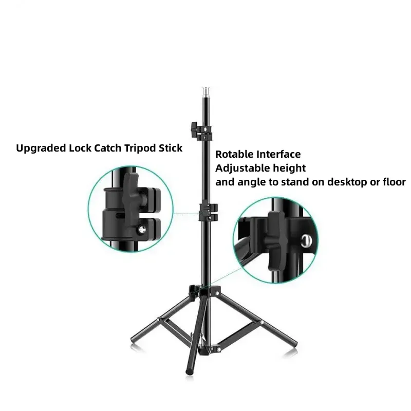 Heavy Duty Metal Alloy Light Stand 160cm Tripod for Photo Studio Softbox Video Flash Reflector Lighting Background Stand with 1/4" Interface and Storage Bag showcase 3
