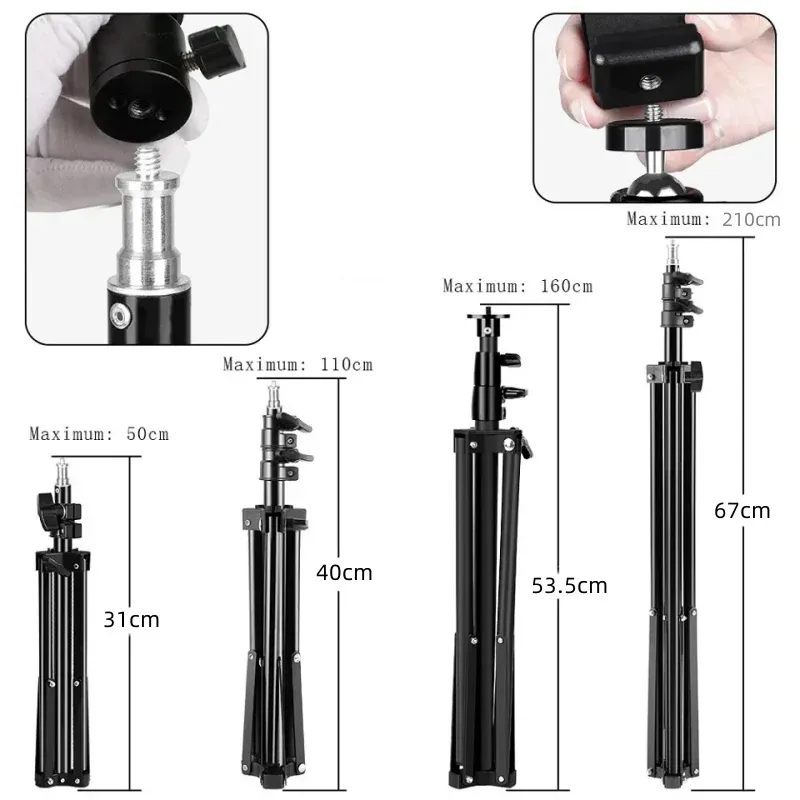 Heavy Duty Metal Alloy Light Stand 160cm Tripod for Photo Studio Softbox Video Flash Reflector Lighting Background Stand with 1/4" Interface and Storage Bag showcase 2