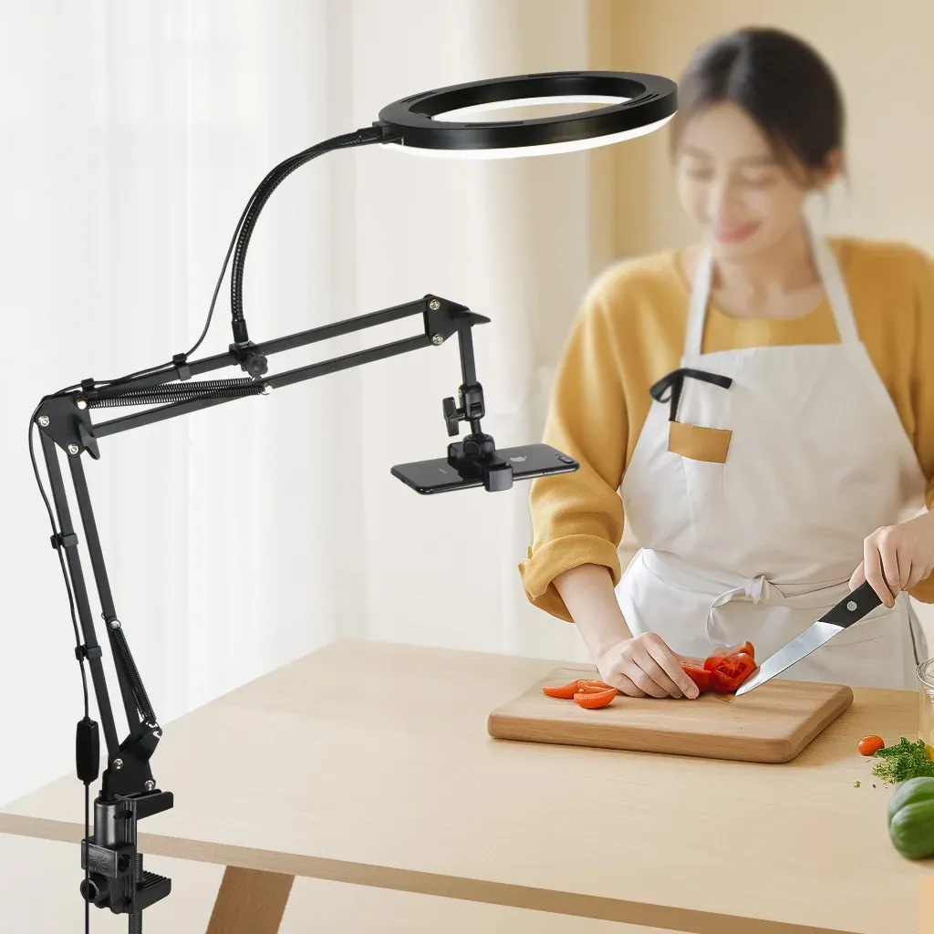 Professional Live Stand for Mobile Phones with Overhead Lighting, Fixed Shooting Camera Mount, Video Recording Selfie Stick for Content Creators thumbnail 5