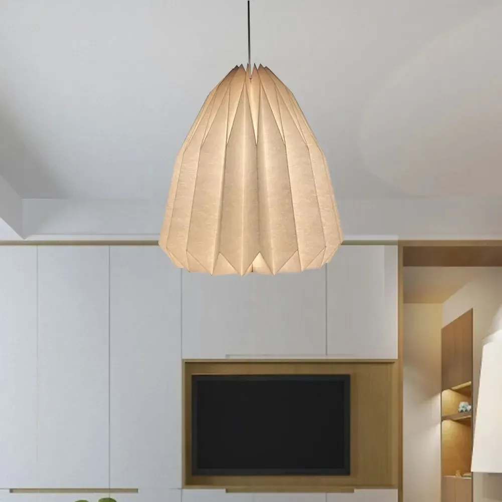 Nordic Style Origami Paper Lantern Pendant Light Shade, Creative Folding Decorative Cover for Living Room, Bedroom, Dining Area, Hotel - Elegant Scandinavian Design thumbnail 4