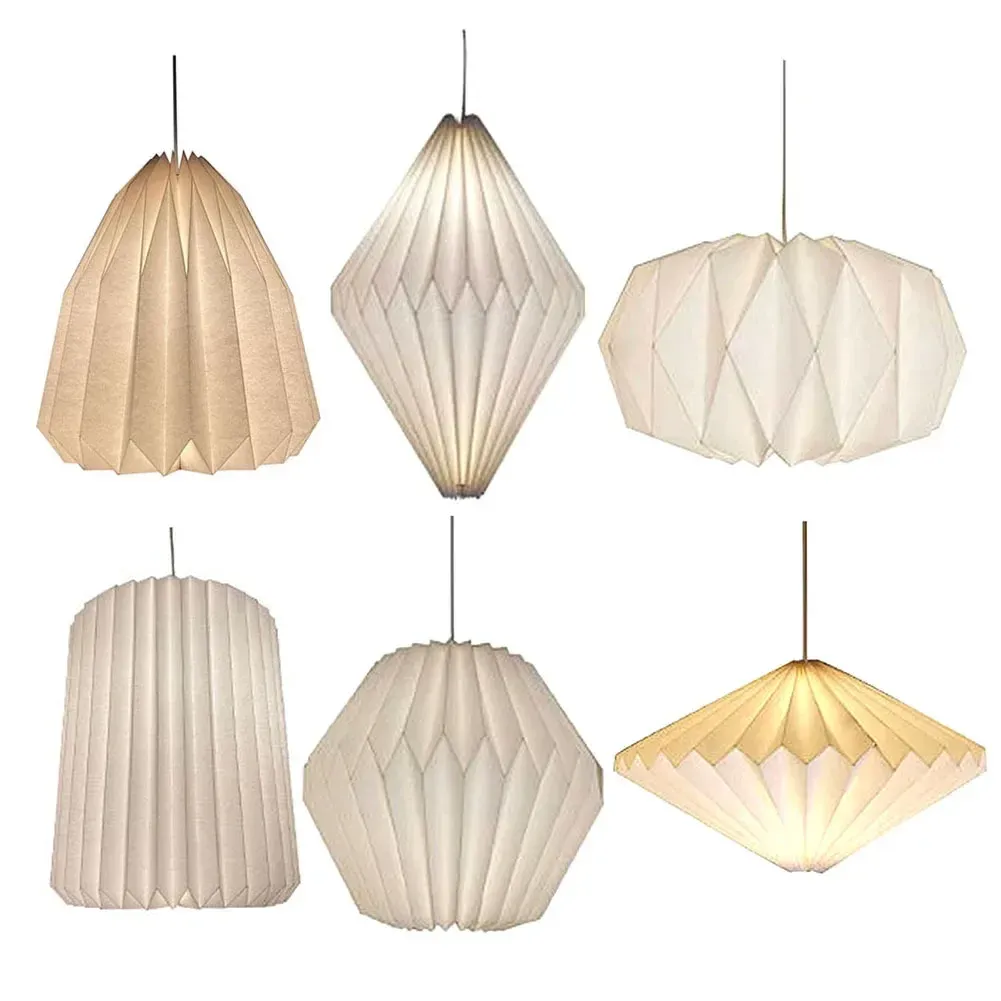 Nordic Style Origami Paper Lantern Pendant Light Shade, Creative Folding Decorative Cover for Living Room, Bedroom, Dining Area, Hotel - Elegant Scandinavian Design thumbnail 2