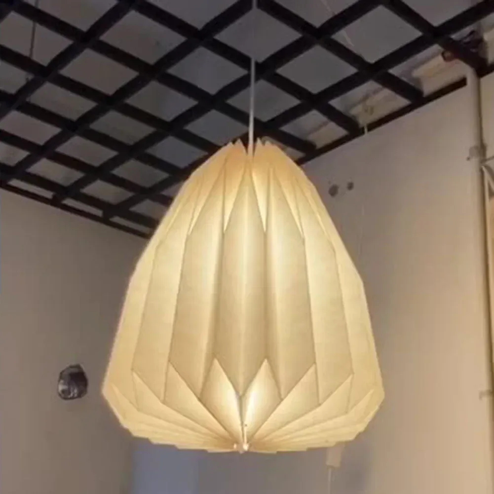 Nordic Style Origami Paper Lantern Pendant Light Shade, Creative Folding Decorative Cover for Living Room, Bedroom, Dining Area, Hotel - Elegant Scandinavian Design thumbnail 5