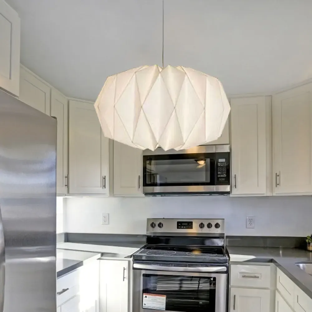 Nordic Style Origami Paper Lantern Pendant Light Shade, Creative Folding Decorative Cover for Living Room, Bedroom, Dining Area, Hotel - Elegant Scandinavian Design showcase 7