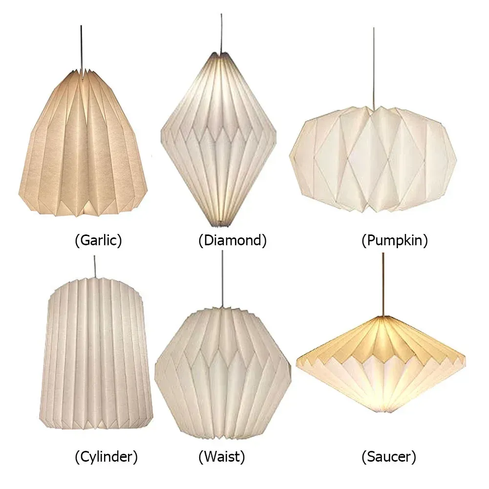 Nordic Style Origami Paper Lantern Pendant Light Shade, Creative Folding Decorative Cover for Living Room, Bedroom, Dining Area, Hotel - Elegant Scandinavian Design thumbnail 3