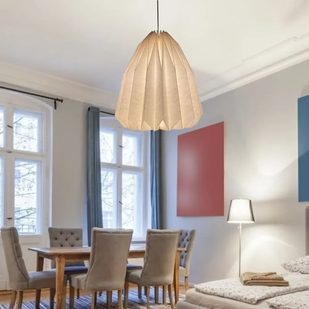 Nordic Style Origami Paper Lantern Pendant Light Shade, Creative Folding Decorative Cover for Living Room, Bedroom, Dining Area, Hotel - Elegant Scandinavian Design showcase 5