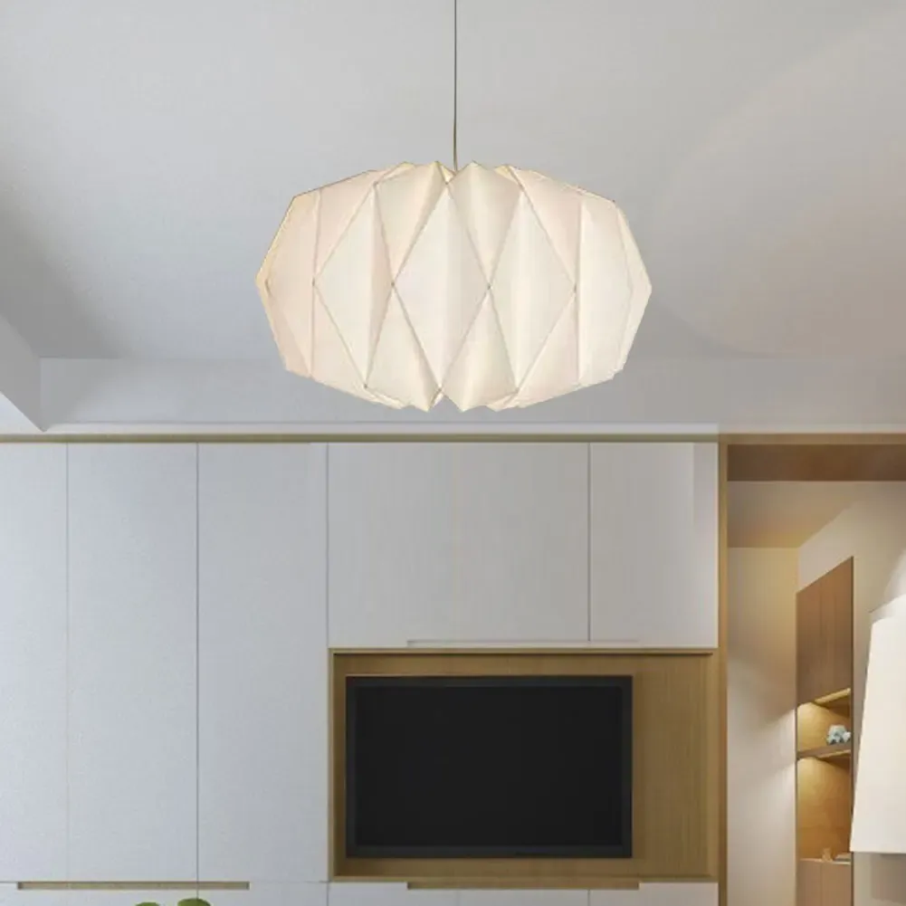 Nordic Style Origami Paper Lantern Pendant Light Shade, Creative Folding Decorative Cover for Living Room, Bedroom, Dining Area, Hotel - Elegant Scandinavian Design showcase 9