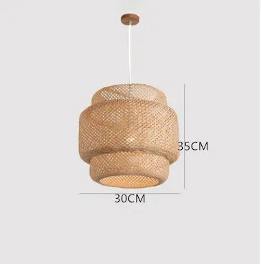 Modern Hand-Woven Bamboo Pendant Light Chandelier - 30cm Natural Bamboo Art Lantern for Dining Room, Bedroom, and Living Spaces showcase 2