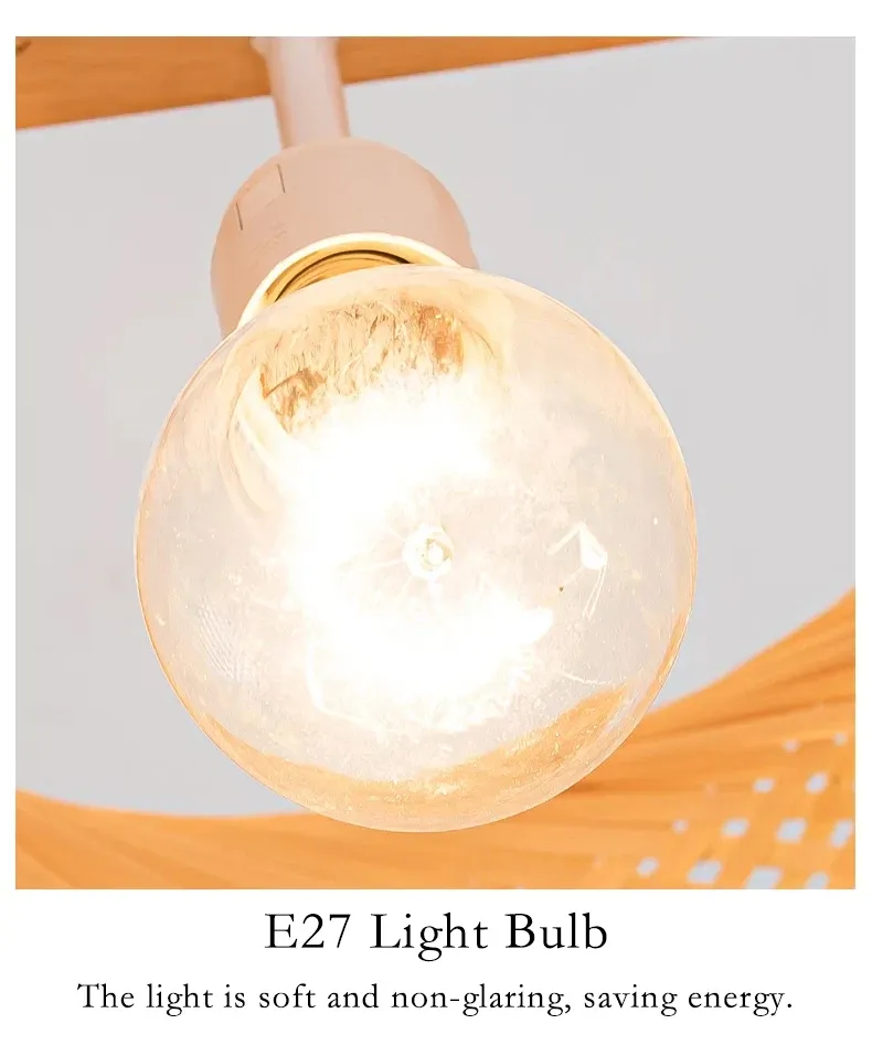 Modern Hand-Woven Bamboo Pendant Light Chandelier - 30cm Natural Bamboo Art Lantern for Dining Room, Bedroom, and Living Spaces showcase 11
