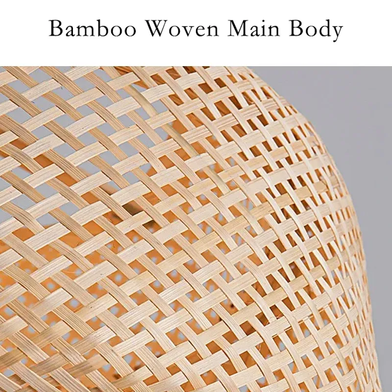 Modern Hand-Woven Bamboo Pendant Light Chandelier - 30cm Natural Bamboo Art Lantern for Dining Room, Bedroom, and Living Spaces showcase 10