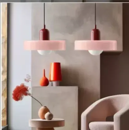 Nordic Retro Glass Pendant Light Fixture, E27 LED Chandelier for Living Room, Dining Room, Bedroom, Kitchen - D25cm, Adjustable 1.5M Wire, 5-10㎡ Area showcase 5