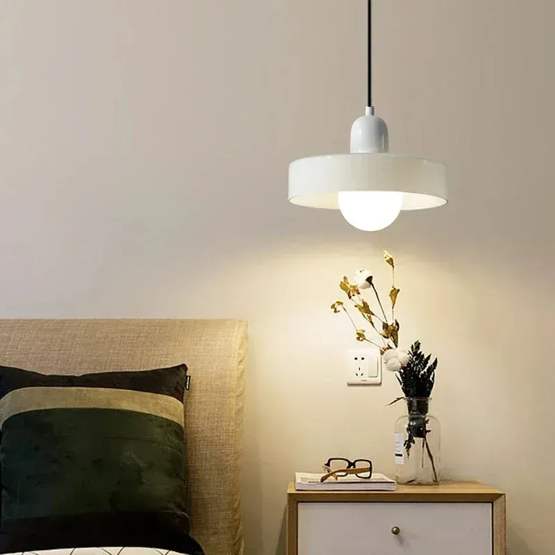 Nordic Retro Glass Pendant Light Fixture, E27 LED Chandelier for Living Room, Dining Room, Bedroom, Kitchen - D25cm, Adjustable 1.5M Wire, 5-10㎡ Area showcase 7