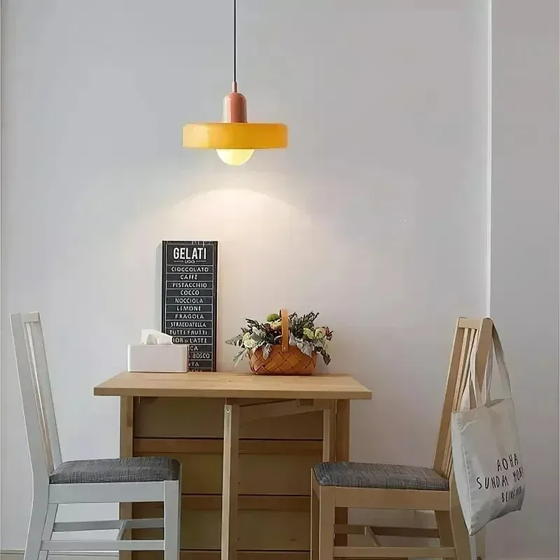 Nordic Retro Glass Pendant Light Fixture, E27 LED Chandelier for Living Room, Dining Room, Bedroom, Kitchen - D25cm, Adjustable 1.5M Wire, 5-10㎡ Area showcase 20