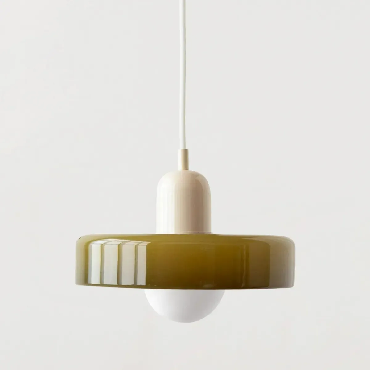 Nordic Retro Glass Pendant Light Fixture, E27 LED Chandelier for Living Room, Dining Room, Bedroom, Kitchen - D25cm, Adjustable 1.5M Wire, 5-10㎡ Area showcase 27