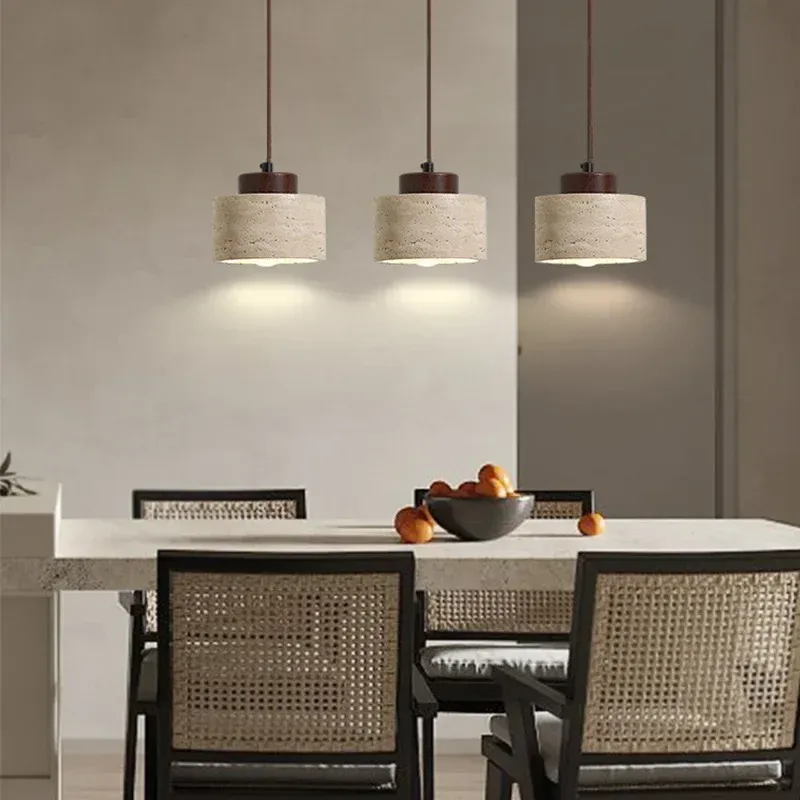 Wabi-Sabi Japanese Modern Designer Bedside Chandelier Light - Yellow Cave Stone Hanging Pendant Lamp for Bedroom, Bar, B&B, and Home Decor showcase 4