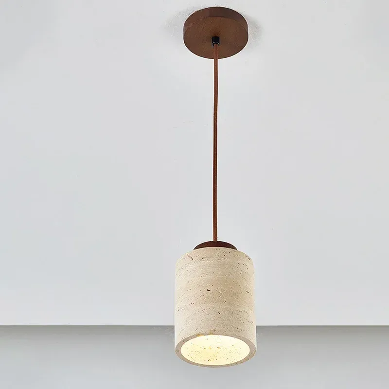 Wabi-Sabi Japanese Modern Designer Bedside Chandelier Light - Yellow Cave Stone Hanging Pendant Lamp for Bedroom, Bar, B&B, and Home Decor showcase 3