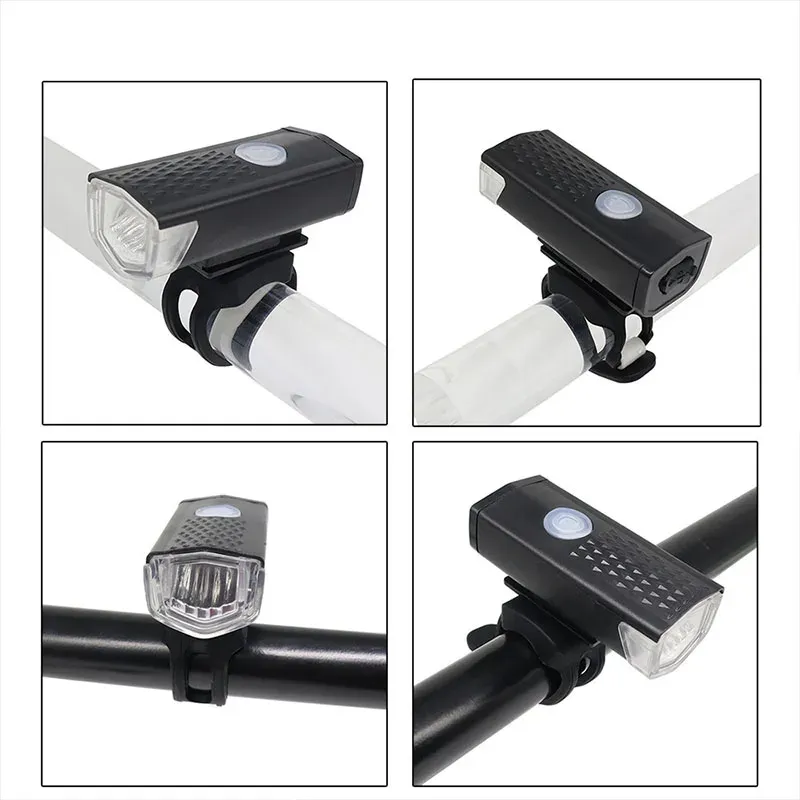 USB Rechargeable Bike Light Set: MTB Front Headlight & Rear Taillight, 300lm Red LED, Multiple Modes, Cycling Safety Flashlight for Night Riding showcase 6