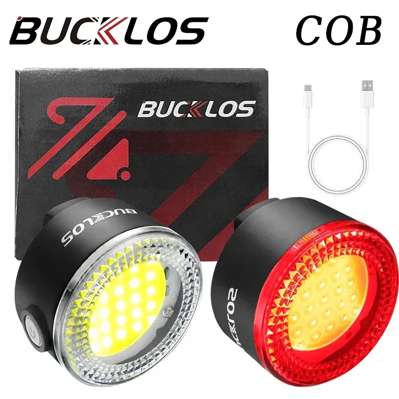 BUCKLOS COB LED Bicycle Light Set: Rechargeable MTB Front & Rear Safety Lanterns, 500lm Brightness, 4 Light Modes, 8-10hr Battery Life, Lightweight Cycling Lamp thumbnail 1
