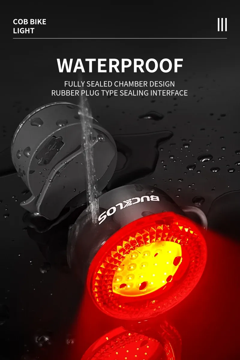 BUCKLOS COB LED Bicycle Light Set: Rechargeable MTB Front & Rear Safety Lanterns, 500lm Brightness, 4 Light Modes, 8-10hr Battery Life, Lightweight Cycling Lamp showcase 6