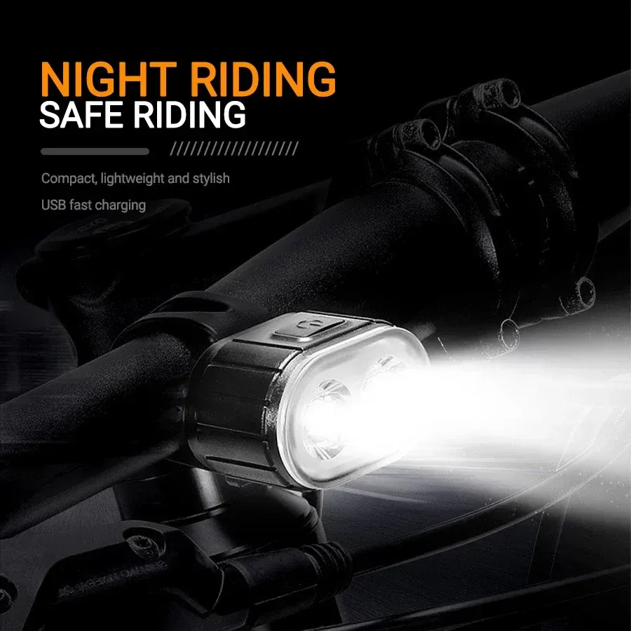 Rechargeable LED Bicycle Light Set - Front Headlight & Rear Taillight, IPX4 Waterproof, 4 Modes, USB Type-C for Road Mountain Biking Night Safety showcase 3