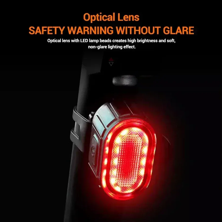 Rechargeable LED Bicycle Light Set - Front Headlight & Rear Taillight, IPX4 Waterproof, 4 Modes, USB Type-C for Road Mountain Biking Night Safety showcase 7