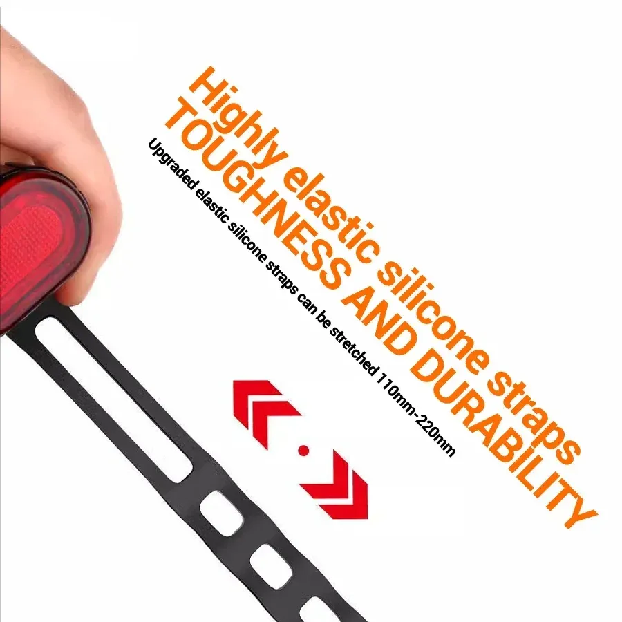 Rechargeable LED Bicycle Light Set - Front Headlight & Rear Taillight, IPX4 Waterproof, 4 Modes, USB Type-C for Road Mountain Biking Night Safety showcase 8