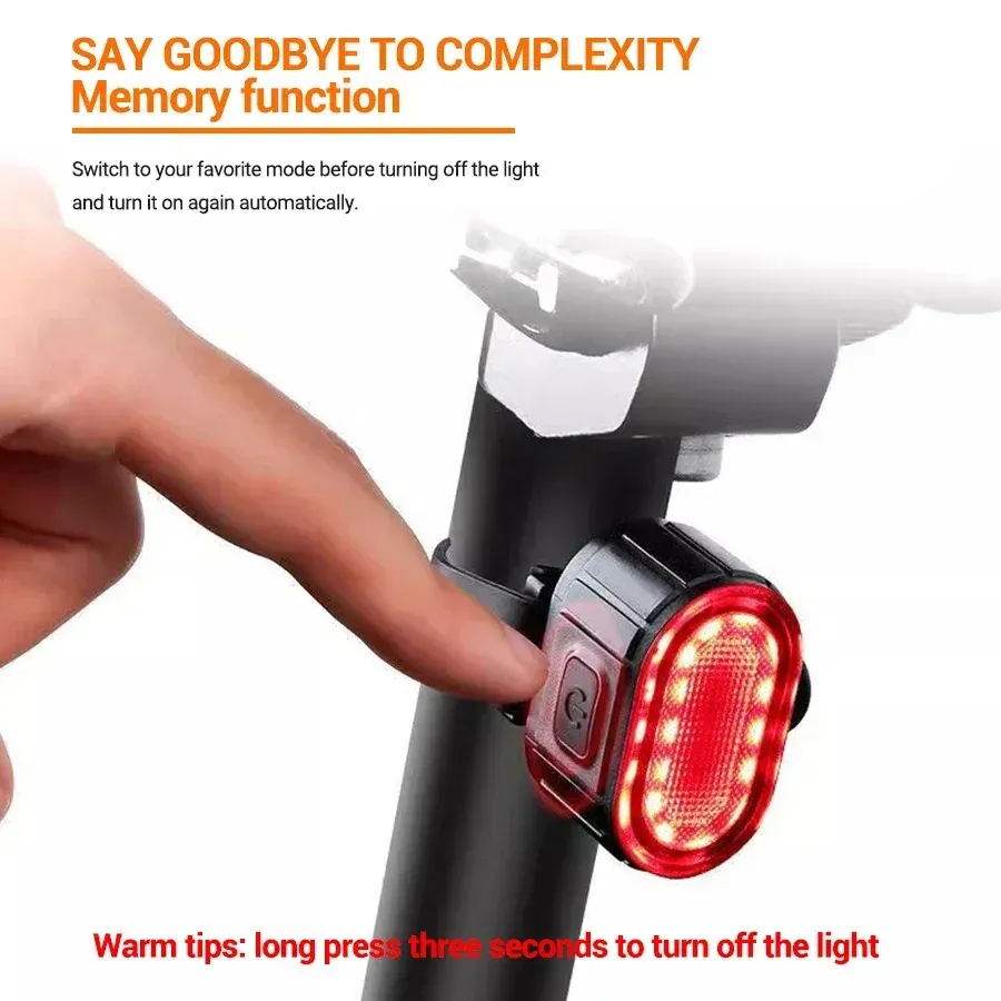Rechargeable LED Bicycle Light Set - Front Headlight & Rear Taillight, IPX4 Waterproof, 4 Modes, USB Type-C for Road Mountain Biking Night Safety showcase 9