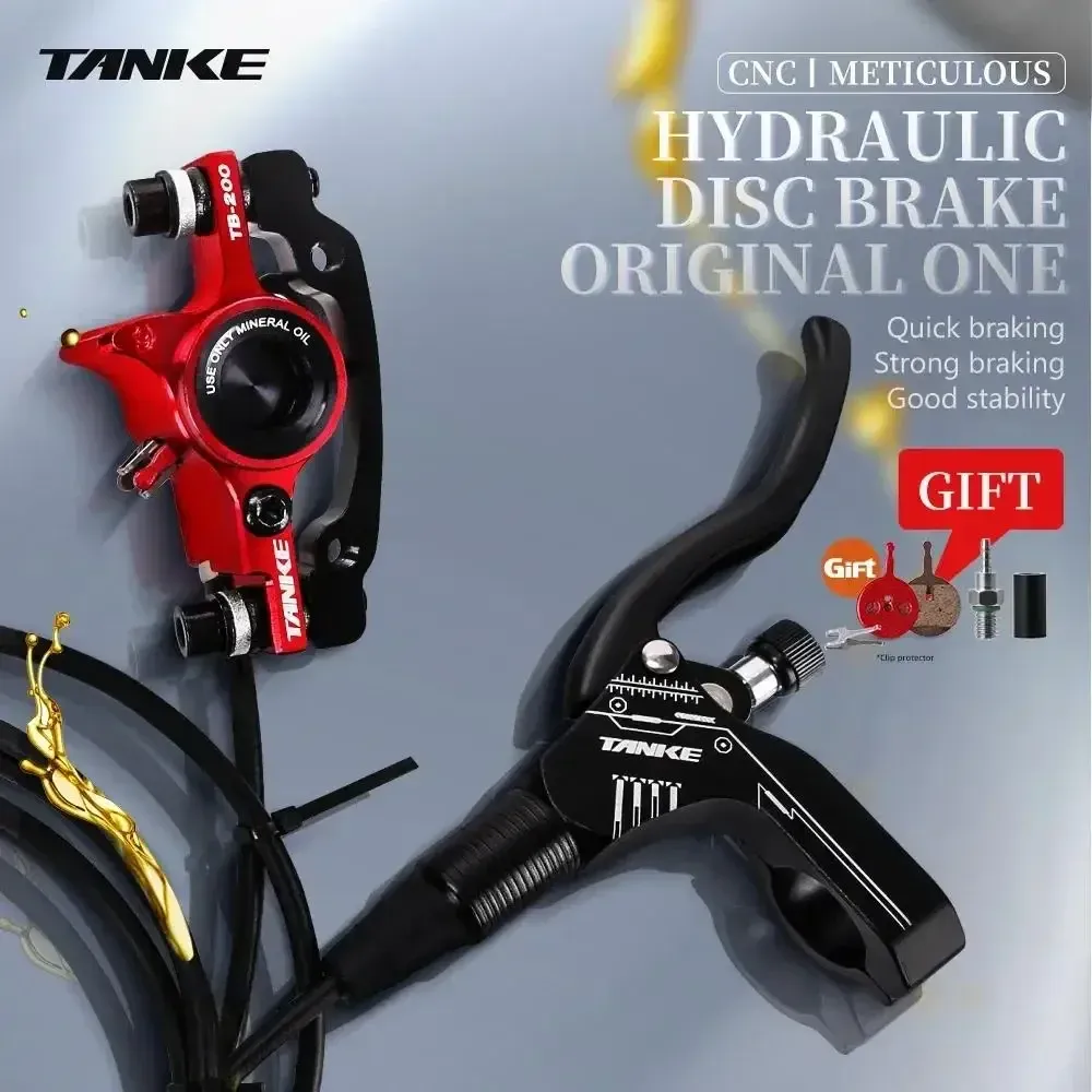 TANKE TB-200 MTB Hydraulic Disc Brake Set - CNC Aluminum Alloy, Mineral Oil, Adjustable Pad Distance, 160mm Rotor Compatible, Bicycle Upgrade Parts for Mountain Bikes thumbnail 3