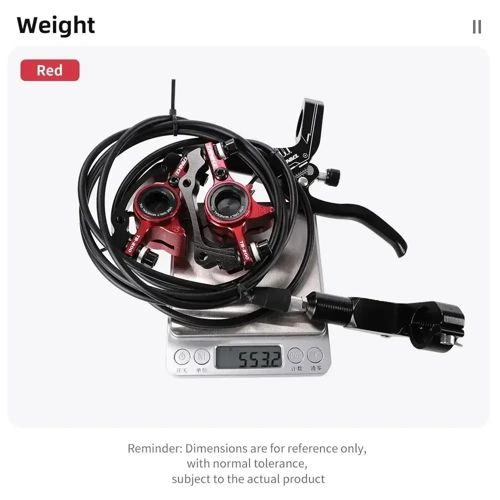 TANKE TB-200 MTB Hydraulic Disc Brake Set - CNC Aluminum Alloy, Mineral Oil, Adjustable Pad Distance, 160mm Rotor Compatible, Bicycle Upgrade Parts for Mountain Bikes thumbnail 6