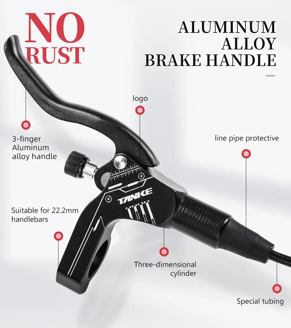 TANKE TB-200 MTB Hydraulic Disc Brake Set - CNC Aluminum Alloy, Mineral Oil, Adjustable Pad Distance, 160mm Rotor Compatible, Bicycle Upgrade Parts for Mountain Bikes showcase 9