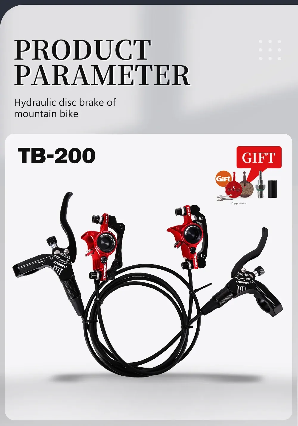 TANKE TB-200 MTB Hydraulic Disc Brake Set - CNC Aluminum Alloy, Mineral Oil, Adjustable Pad Distance, 160mm Rotor Compatible, Bicycle Upgrade Parts for Mountain Bikes showcase 3