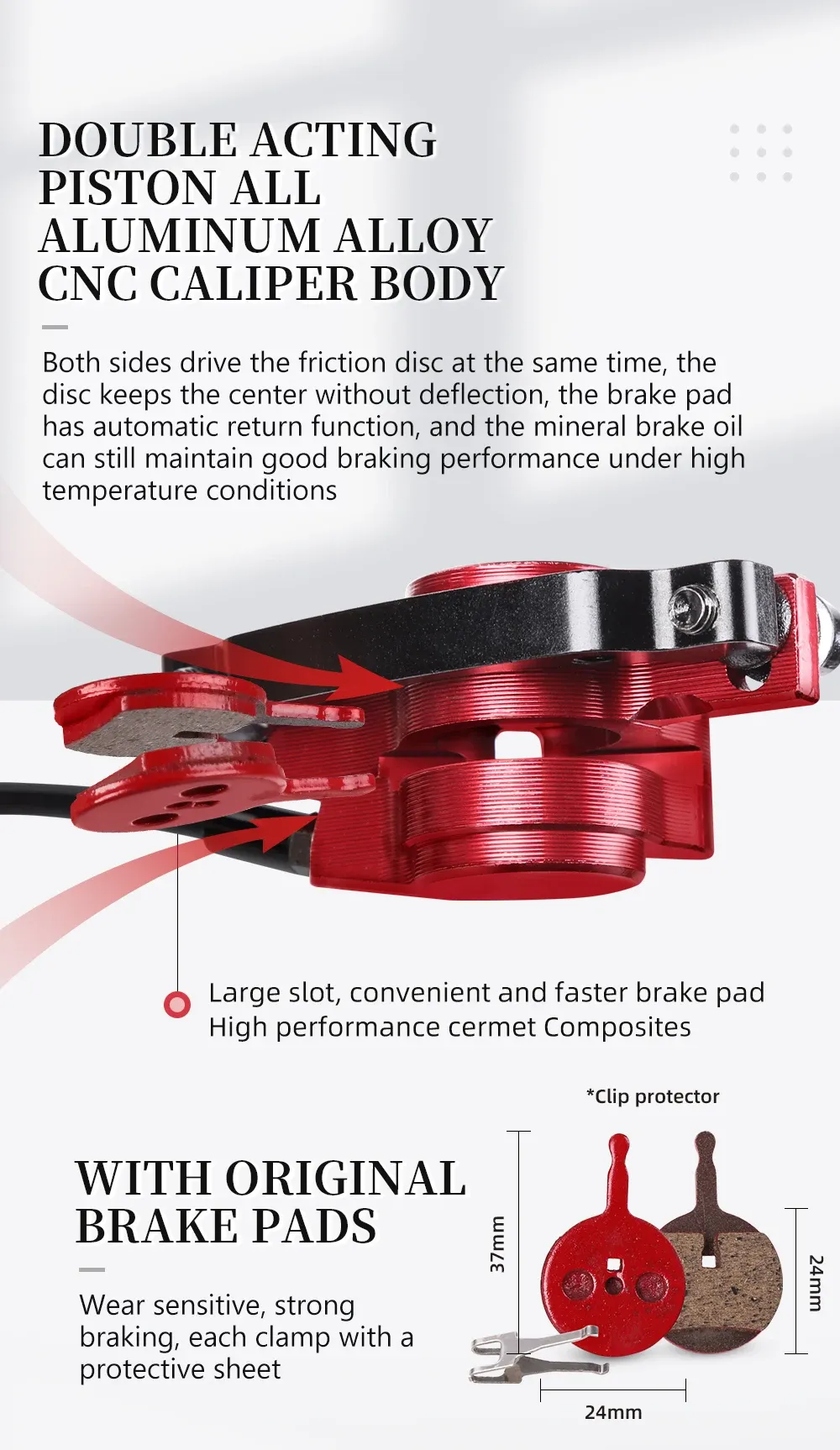TANKE TB-200 MTB Hydraulic Disc Brake Set - CNC Aluminum Alloy, Mineral Oil, Adjustable Pad Distance, 160mm Rotor Compatible, Bicycle Upgrade Parts for Mountain Bikes showcase 8