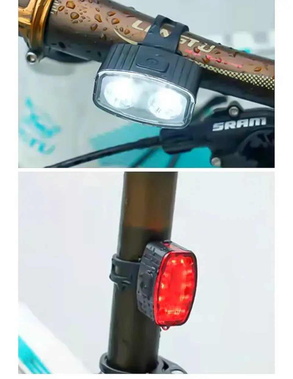 Waterproof LED Bicycle Light Set - Front & Rear Bike Flashlight for Safety, MTB Cycling Accessories, Powerful Defense Lantern showcase 15